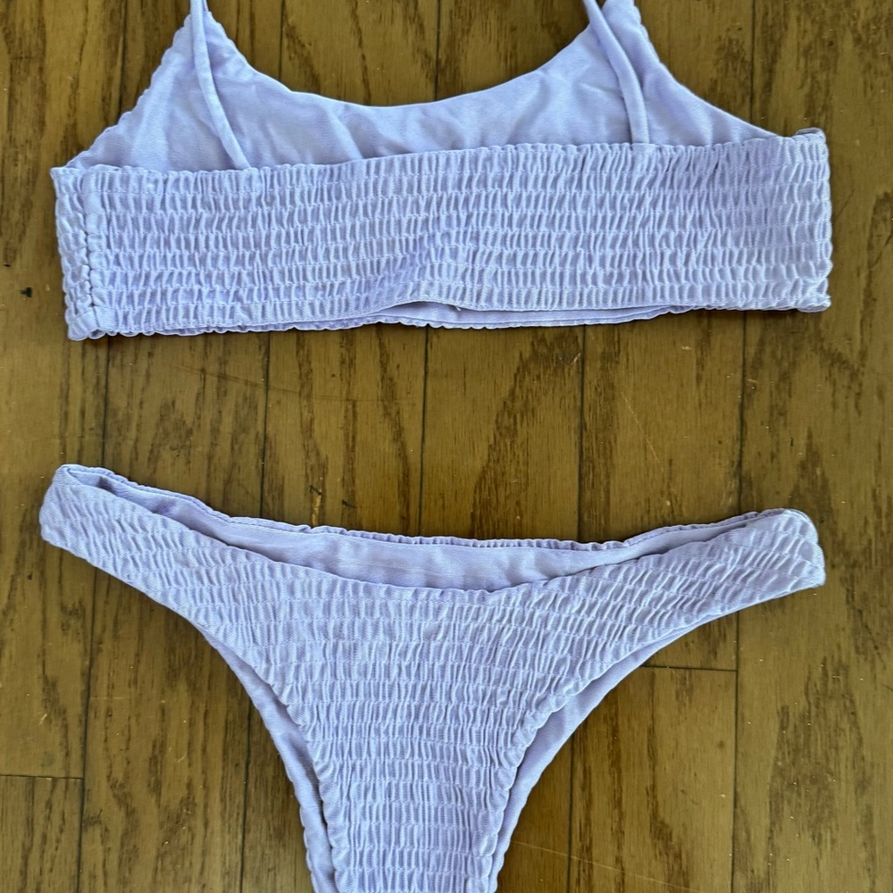Lavender Textured Bikini Set